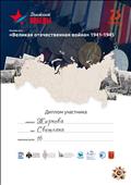 Диплом участника онлайн-теста "Великая Отечественная война 1941-1945".